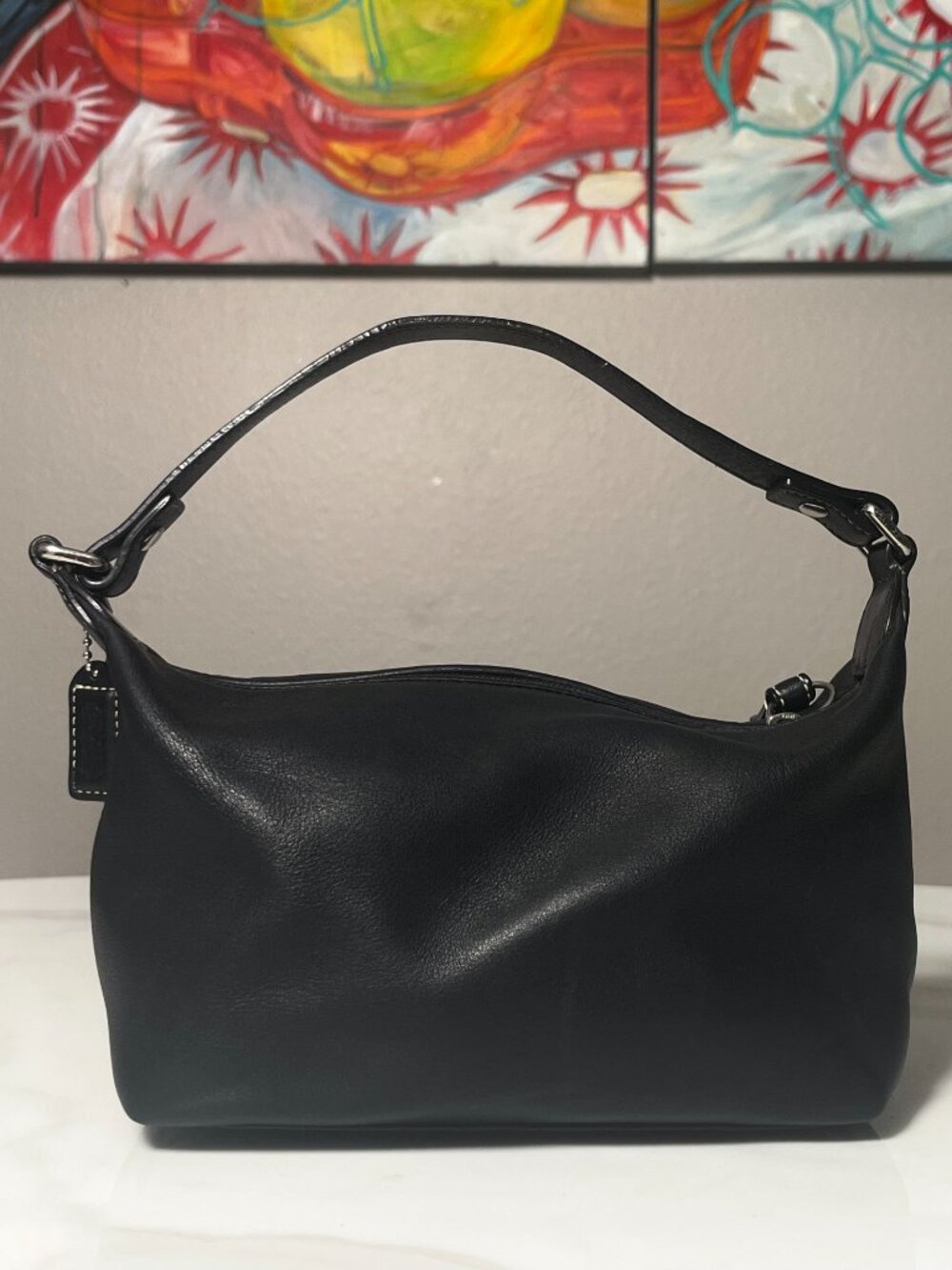 Coach Black Leather Hobo Shoulder Bag Y2K Leatherware 1941 - Picture 2 of 12